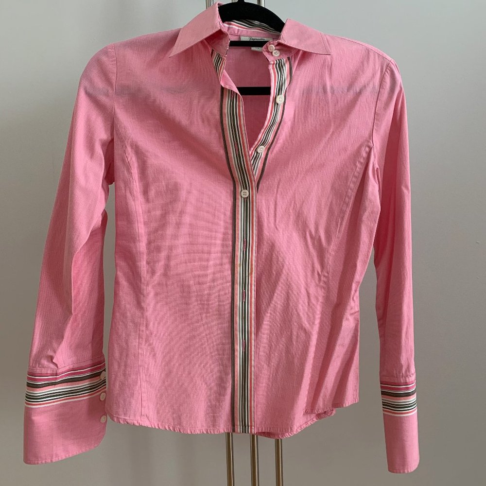 Facconable Pink Stripe Detail Button Down